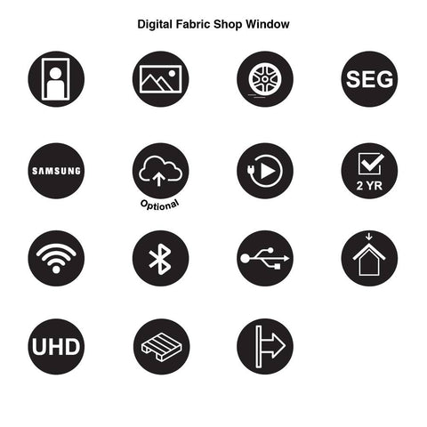 Digitales Schaufenster Display mit Textil - bannerama