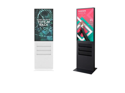 Smart Line Digitale Infostelle / Totem mit 6 x A4 Regal - bannerama 