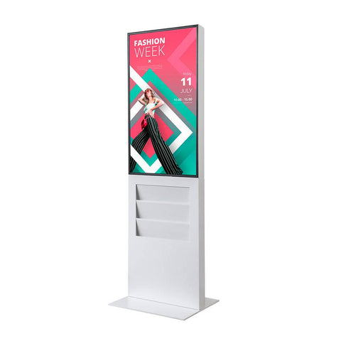 Smart Line Digitale Infostelle / Totem mit 6 x A4 Regal - bannerama 