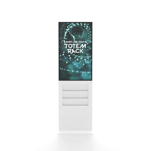 Smart Line Digitale Infostelle / Totem mit 6 x A4 Regal - bannerama 