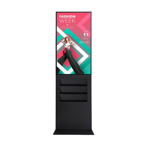 Smart Line Digitale Infostelle / Totem mit 6 x A4 Regal - bannerama 